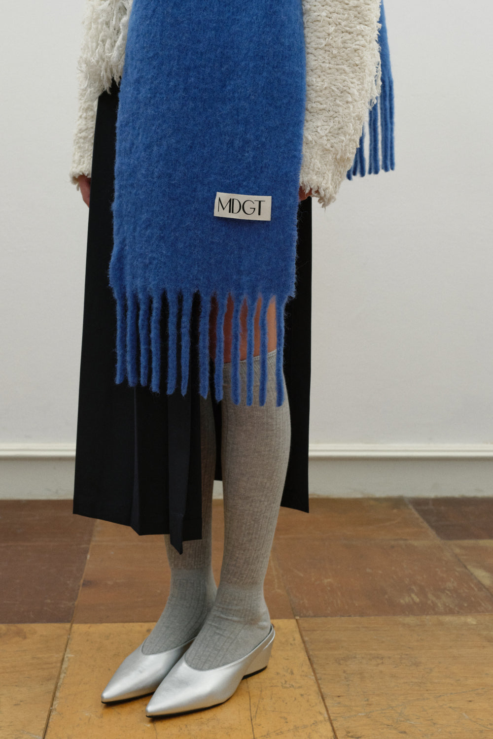 Chunky Mohair Scarf Solid_Blue