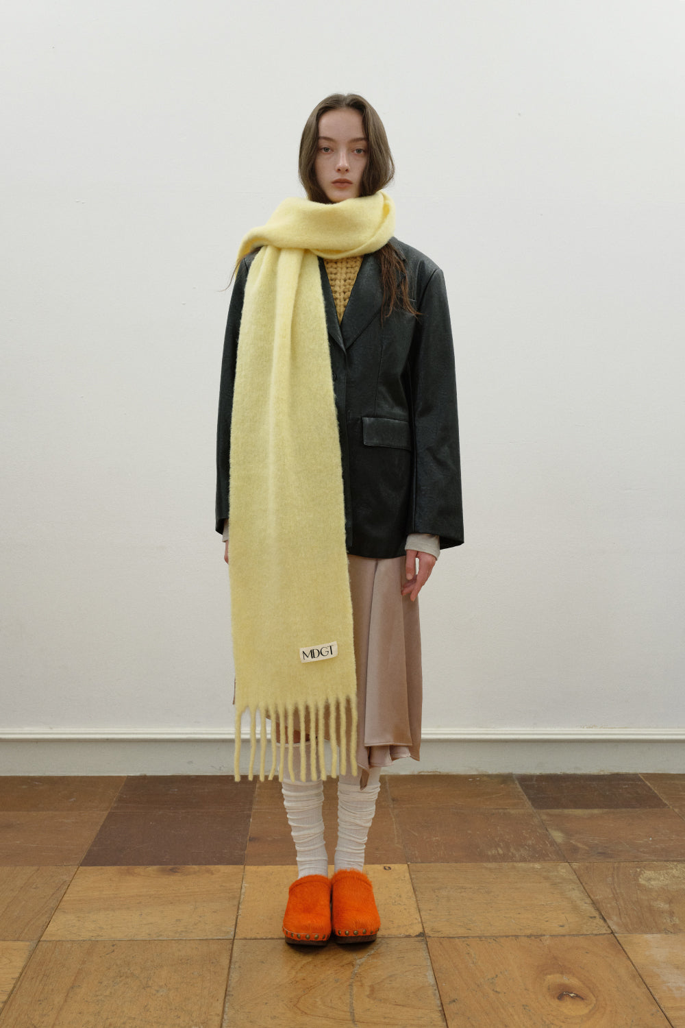 Chunky Mohair Scarf Solid_Lemon