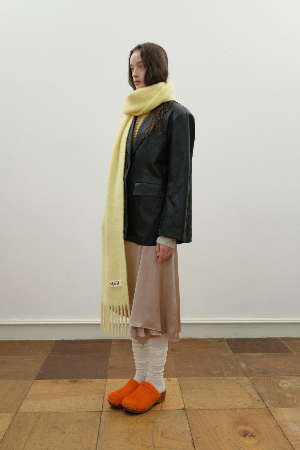 Chunky Mohair Scarf Solid_Lemon