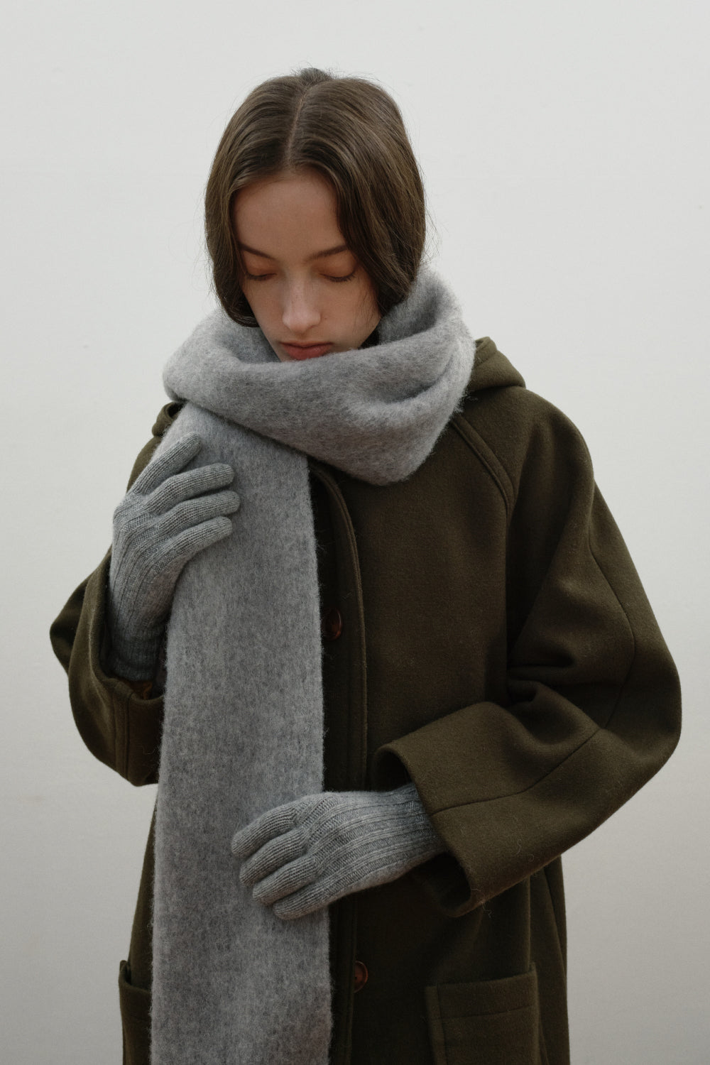 Chunky Mohair Scarf Solid_Grey