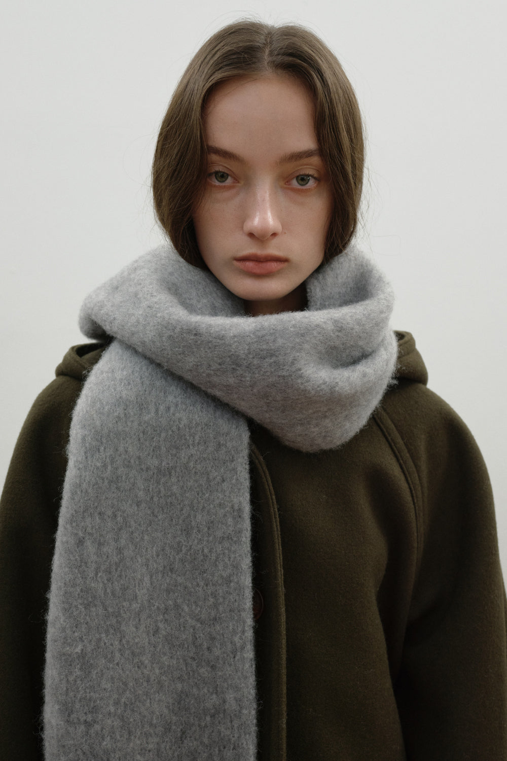 Chunky Mohair Scarf Solid_Grey