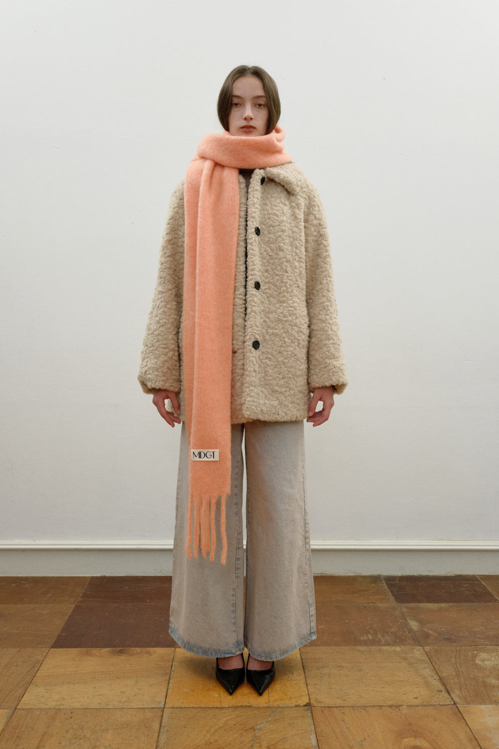 Chunky Mohair Scarf Solid_Orange