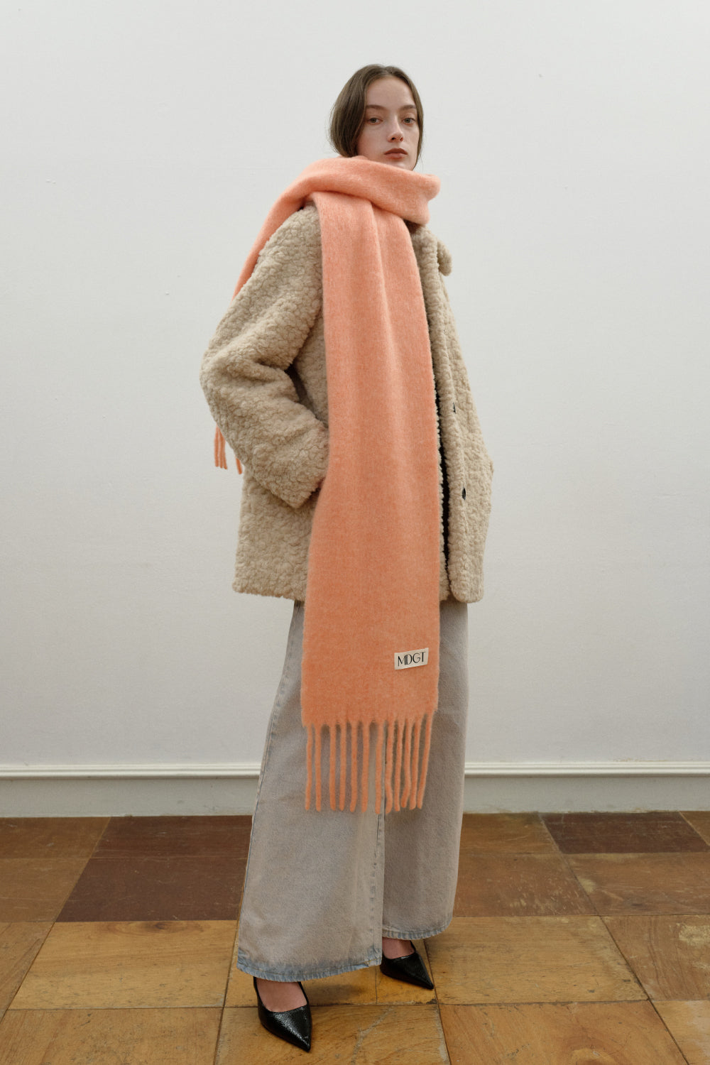 Chunky Mohair Scarf Solid_Orange