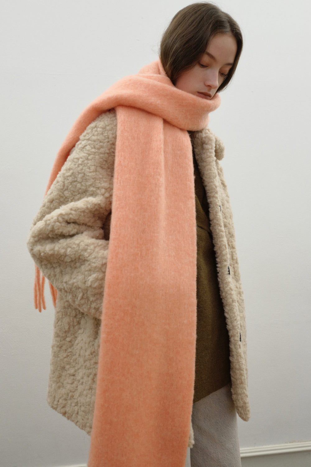 Chunky Mohair Scarf Solid_Orange