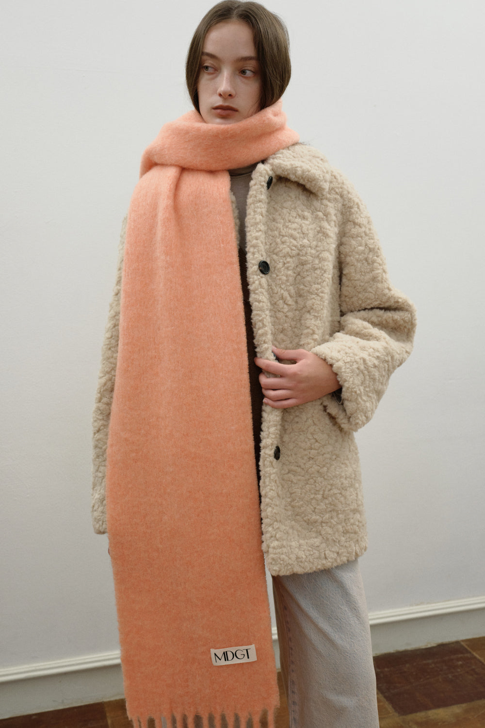 Chunky Mohair Scarf Solid_Orange