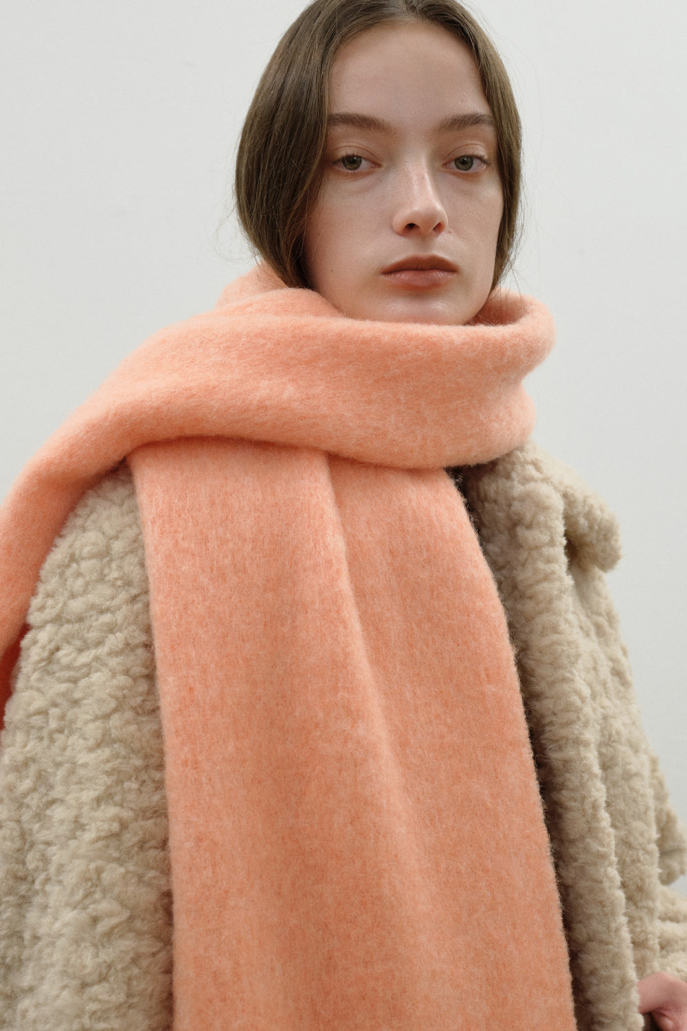 Chunky Mohair Scarf Solid_Orange