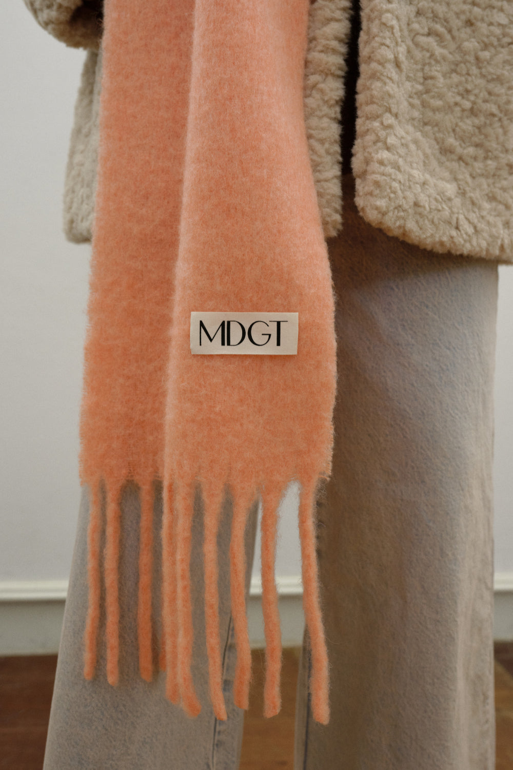 Chunky Mohair Scarf Solid_Orange