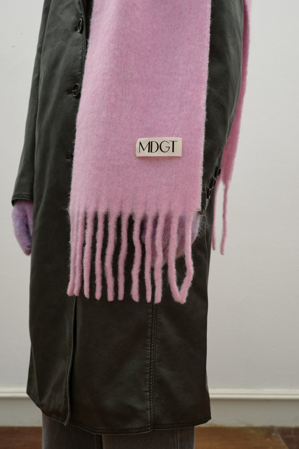 Chunky Mohair Scarf Solid_Pink