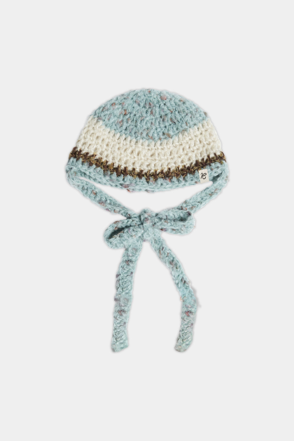 Mohair Crochet Beanie_Mint, Ivory