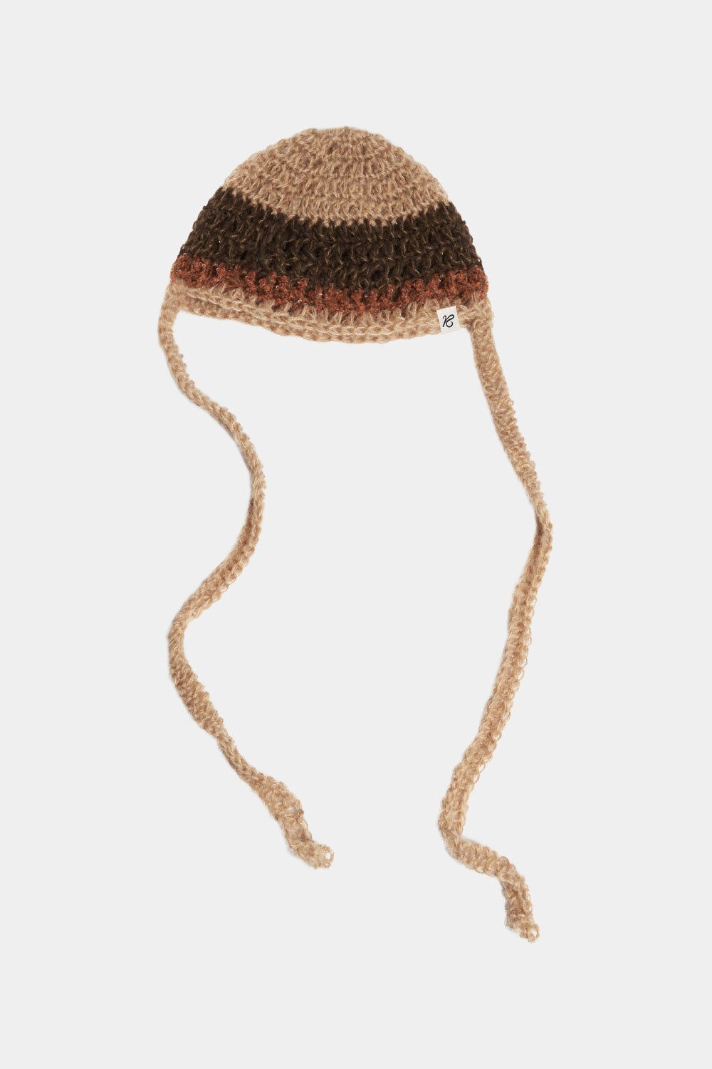 Mohair Crochet Beanie_Yellow, Brown