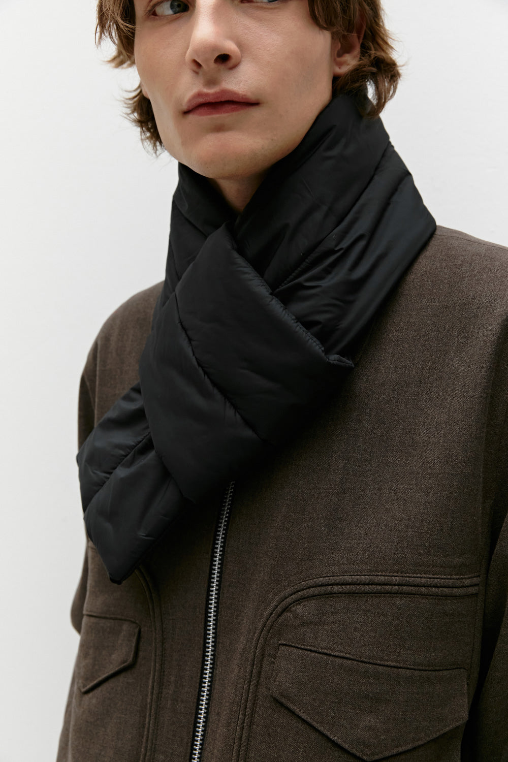 Quilting Knit Scarf_Black