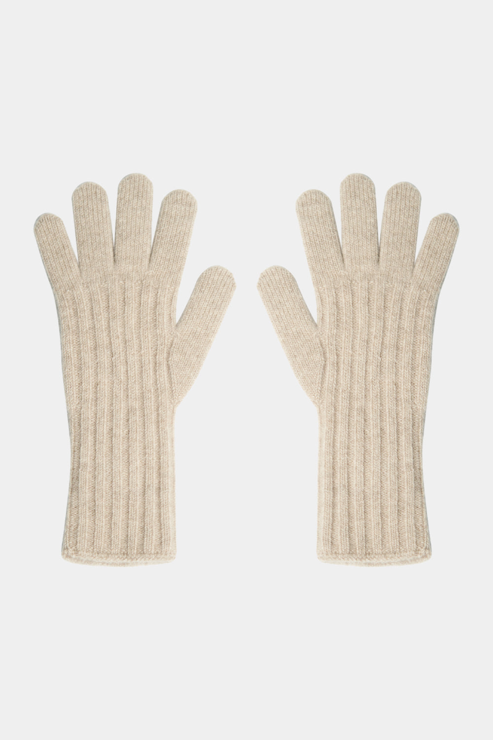 Textured Touch Gloves_Melange Beige