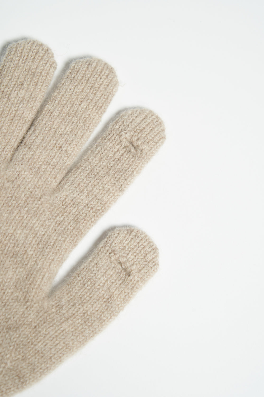 Textured Touch Gloves_Melange Beige