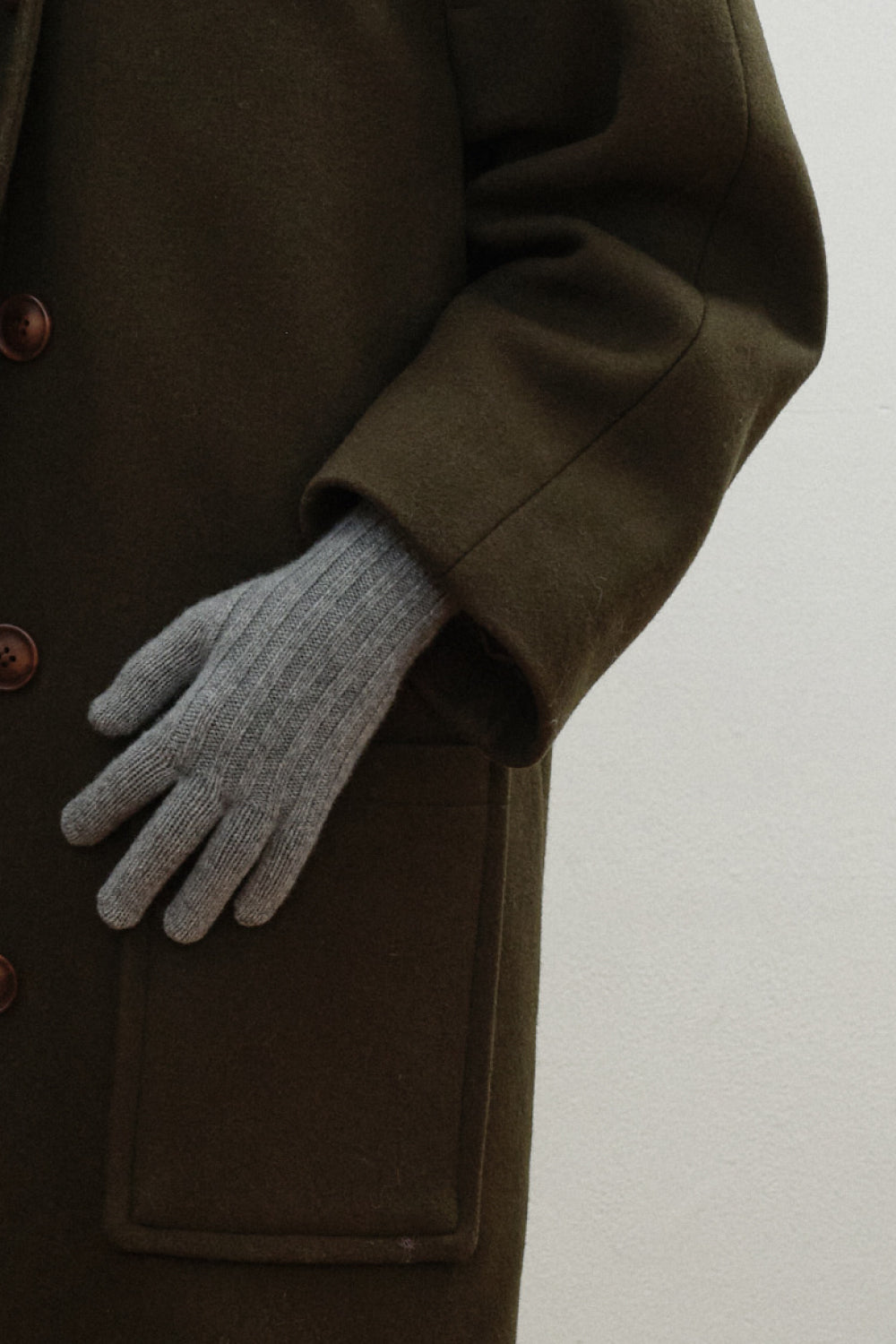 Textured Touch Gloves_Melange Grey