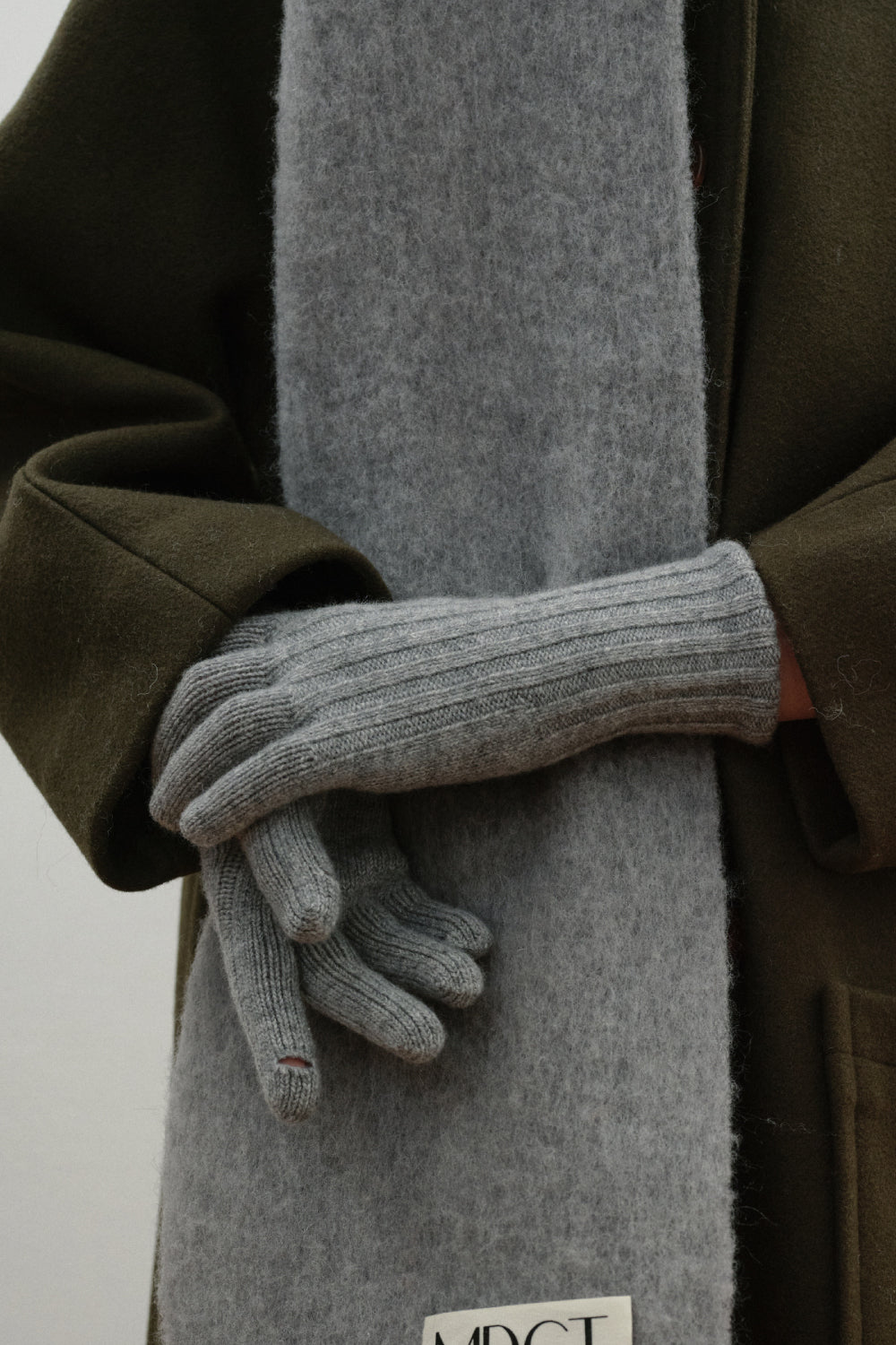 Textured Touch Gloves_Melange Grey