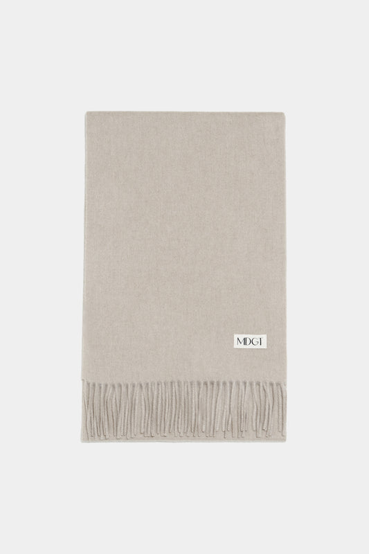 Woven Cashmere Scarf Solid_Beige