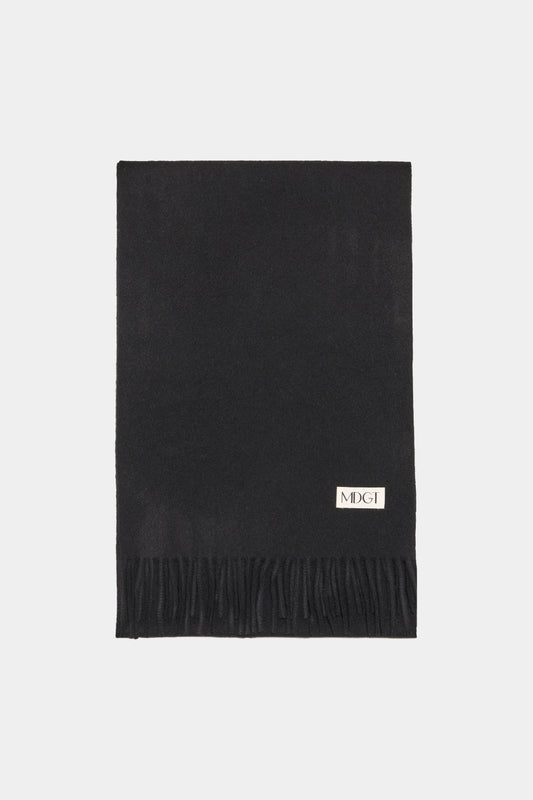 Woven Cashmere Scarf Solid_Black