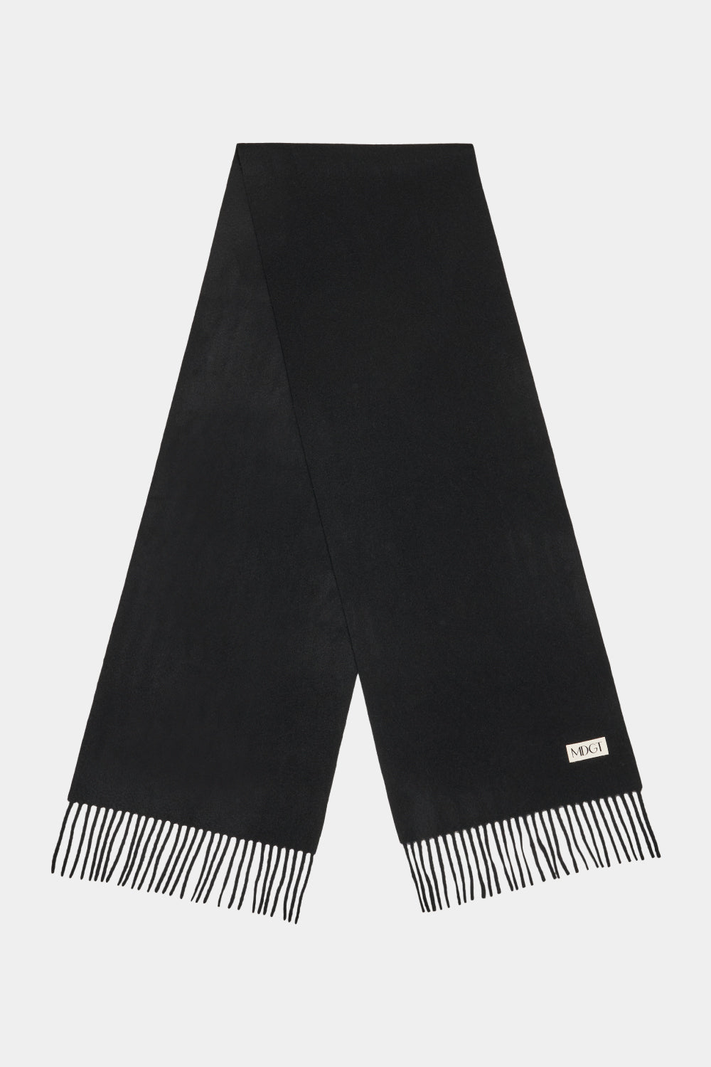 Woven Cashmere Scarf Solid_Black