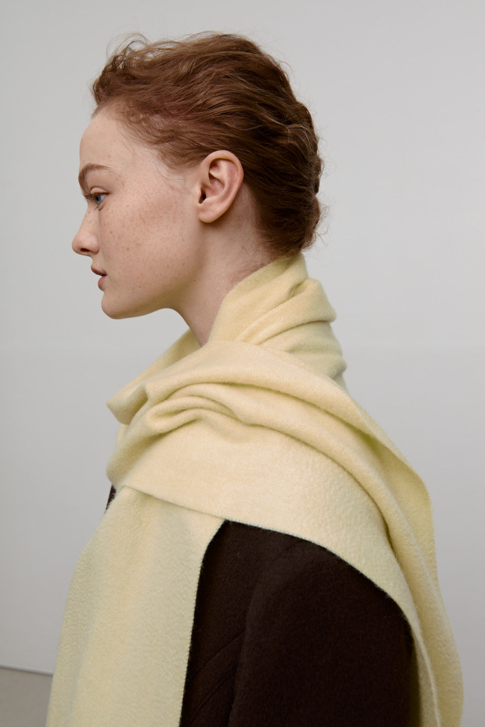 Woven Cashmere Scarf Solid_Lemon