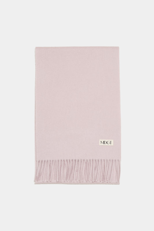 Woven Cashmere Scarf Solid_Smoke pink